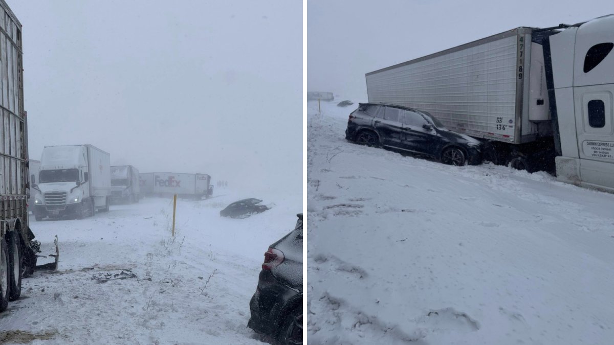 Blowing snow and poor visibility led to multiple crashes on the Indiana Toll Road on Monday.