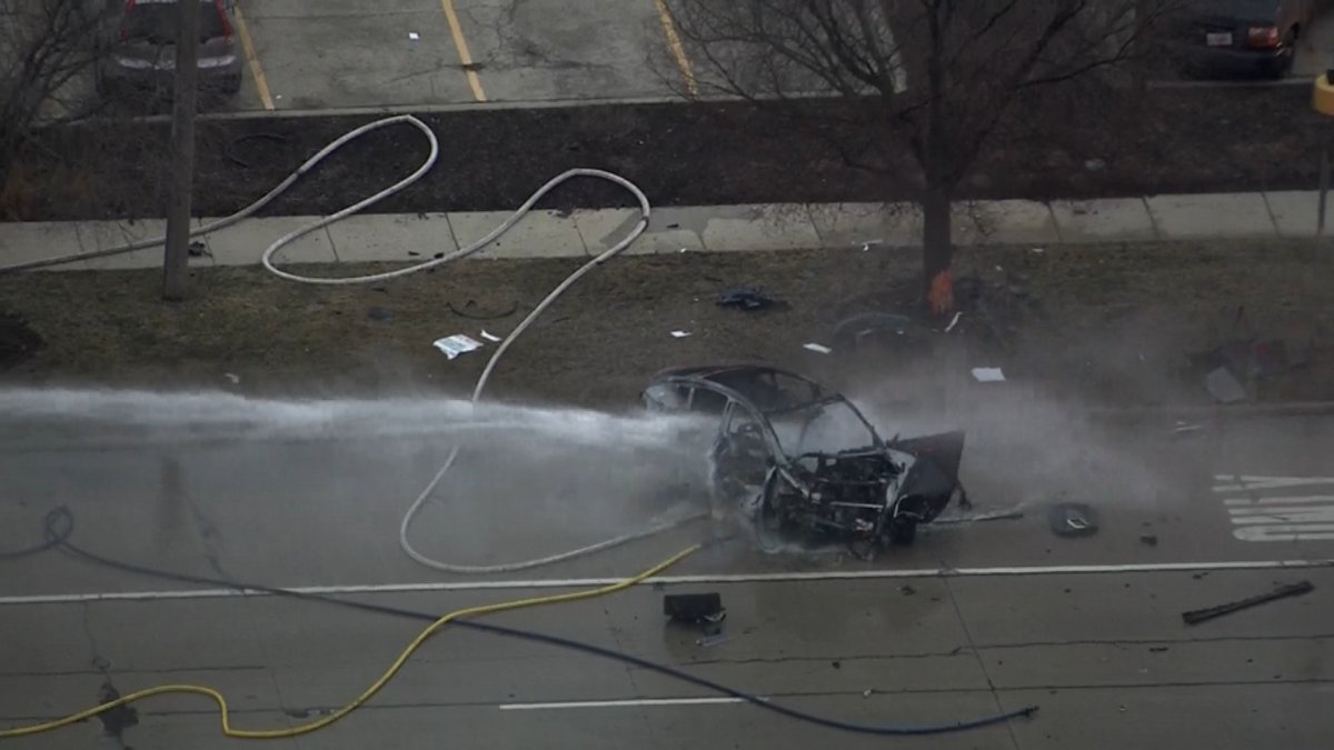 Medical emergency caused fiery crash that shut down Route 59 near Naperville