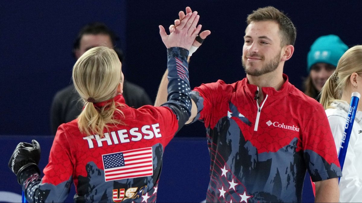 HIGHLIGHTS: Team USA mixed doubles curling team wins round-robin against Switzerland