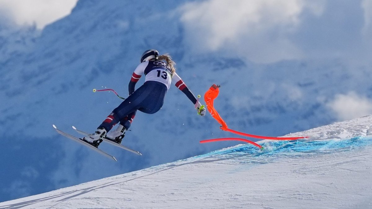 Another skier had an unfortunate moment in the same spot Lindsey Vonn crashed