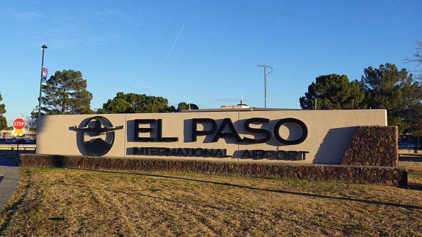 A sign at the El Paso International Airport (ELP) on December 25, 2025 in El Paso, Texas.