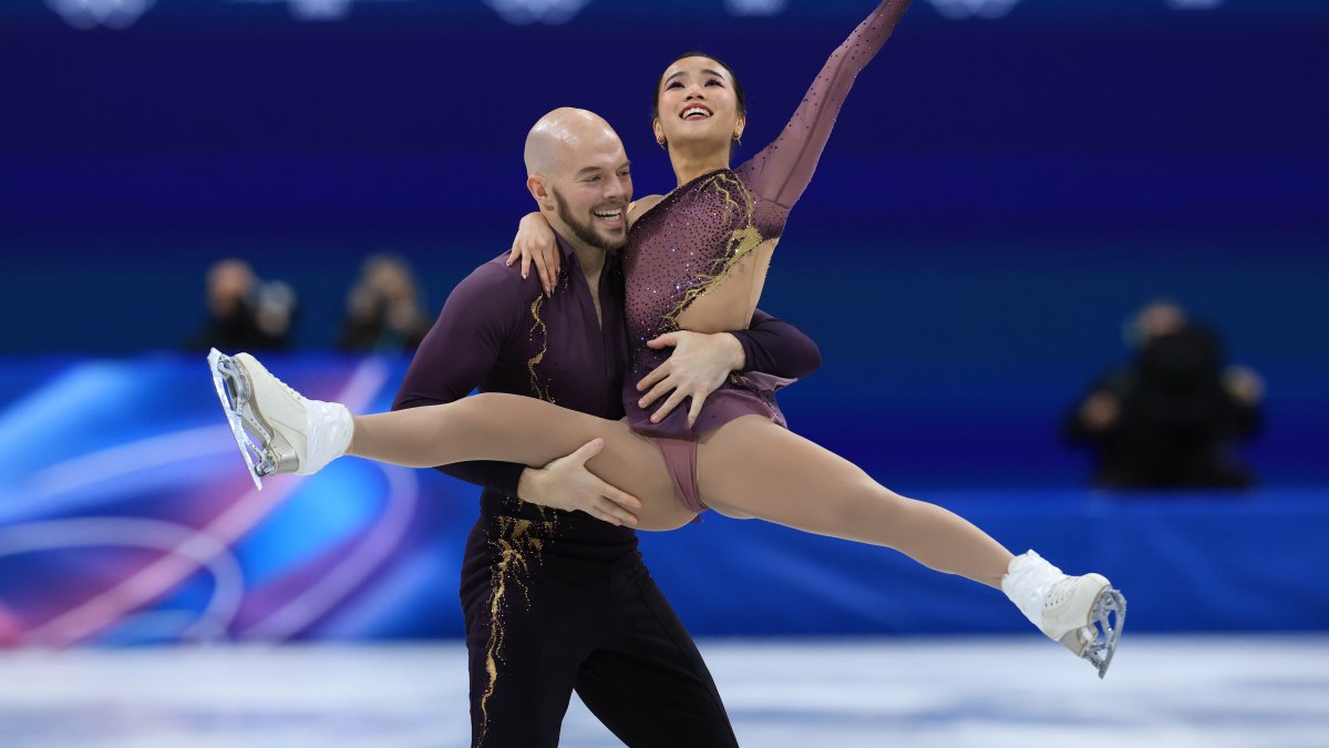 Figure skater Danny O'Shea's joyful Olympic energy radiated as the suburban star shared a message to those at home as he left the ice.