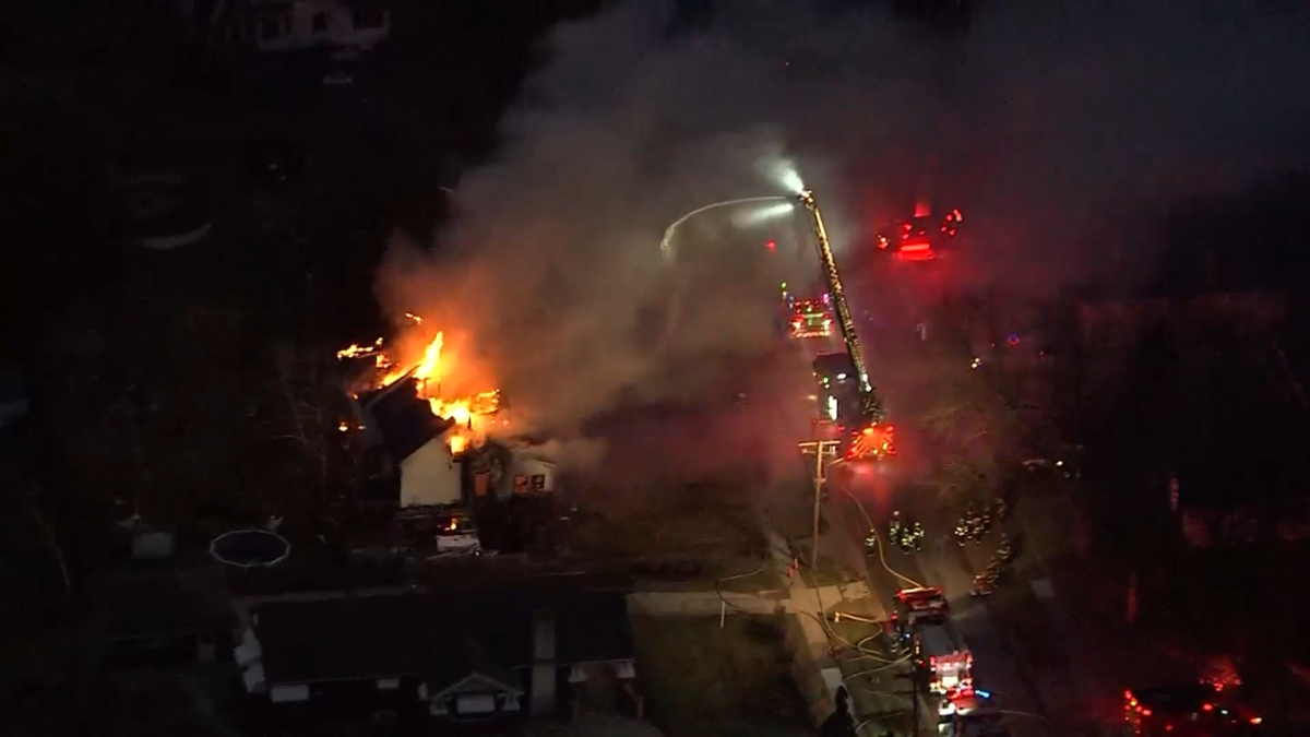 Crews battle fiery blaze after northwest suburban home erupts in flames Crews battle fiery blaze after northwest suburban home erupts in flames
