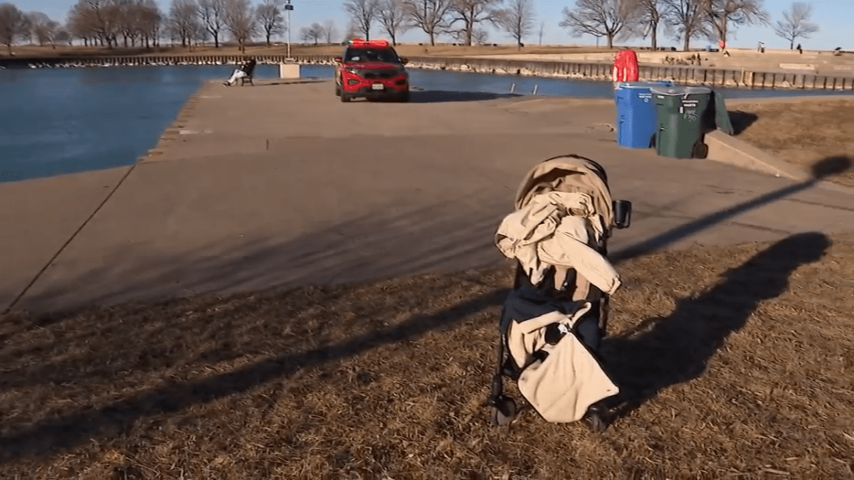 Baby rescued after gust of wind blows stroller into Lake Michigan Baby rescued after gust of wind blows stroller into Lake Michigan