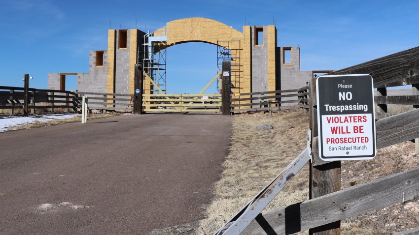 The entrance of the San Rafael Ranch, which was previously owned by Jeffrey Epstein and called the Zorro Ranch, is seen, Jan. 31, 2026, near Stanley, N.M.
