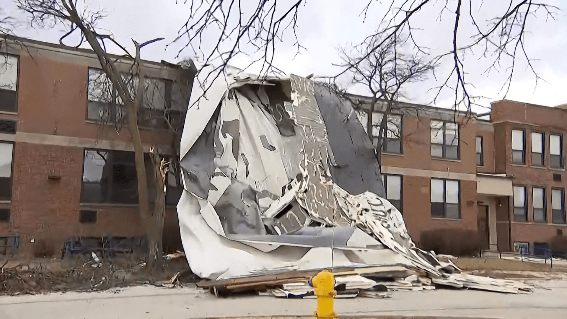 High winds blow roofs off multiple buildings, down trees across Chicago area