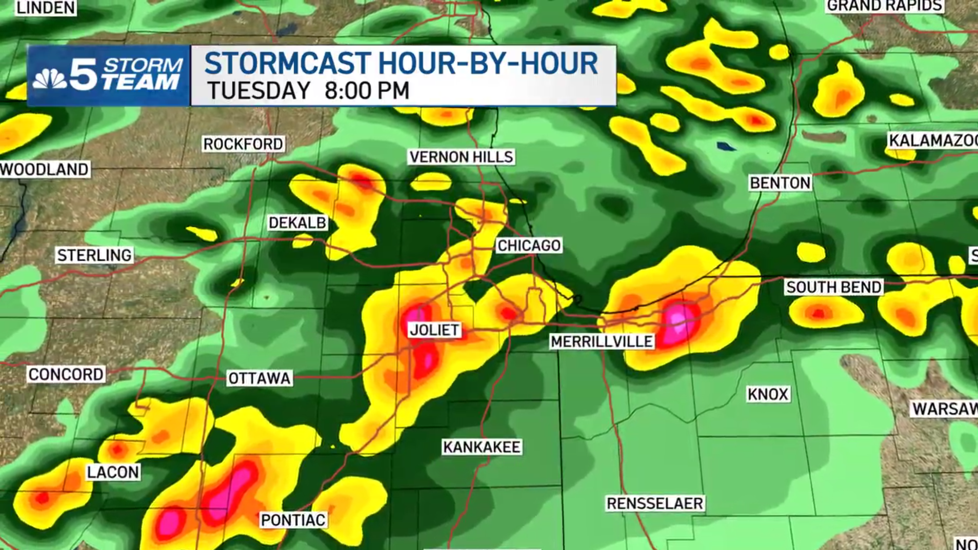Hourly forecast with severe weather in store for Chicago area – NBC Chicago