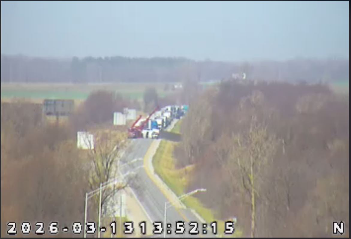 High winds cause 2 semi-truck rollovers on I-65 in northwest Indiana