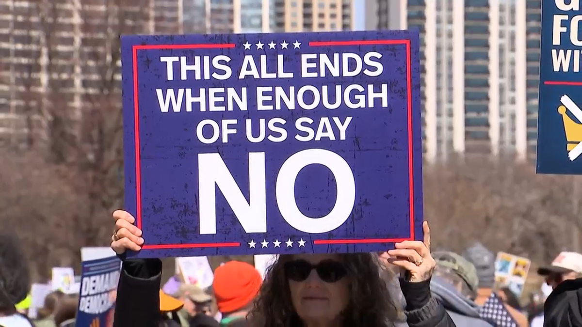 &lsquo;No Kings rally draws thousands to Grant Park in opposition of Trump administration
