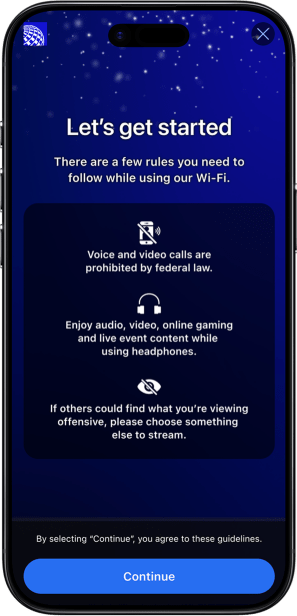United Airlines WiFi rules