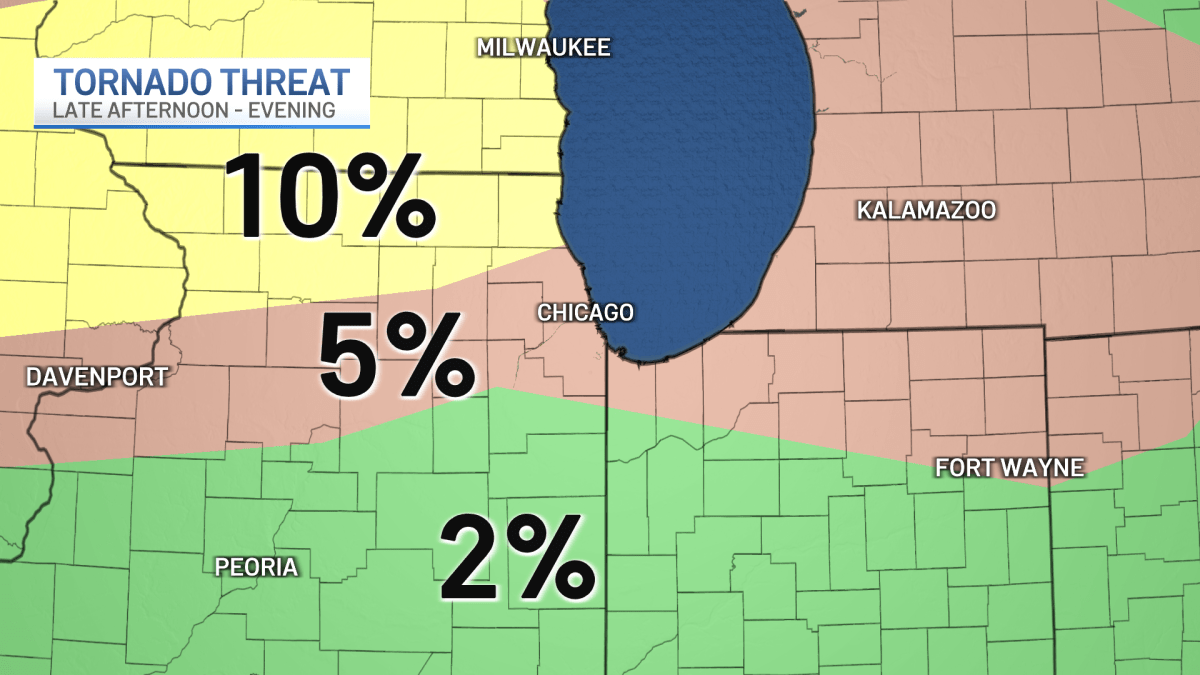 Severe weather with &lsquo;potentially strong tornadoes could form in these parts of the Chicago area