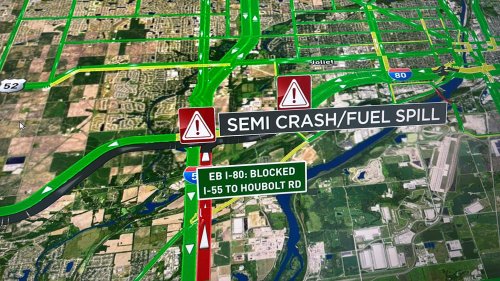 I-80 in Joliet closed after 5- vehicle crash involving semi – NBC Chicago