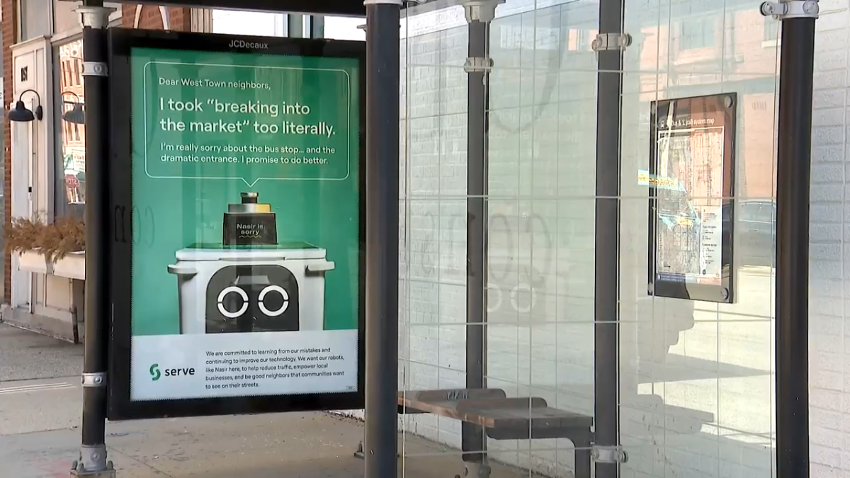 Robotics company offers lighthearted apology after delivery robot crashes into bus shelter