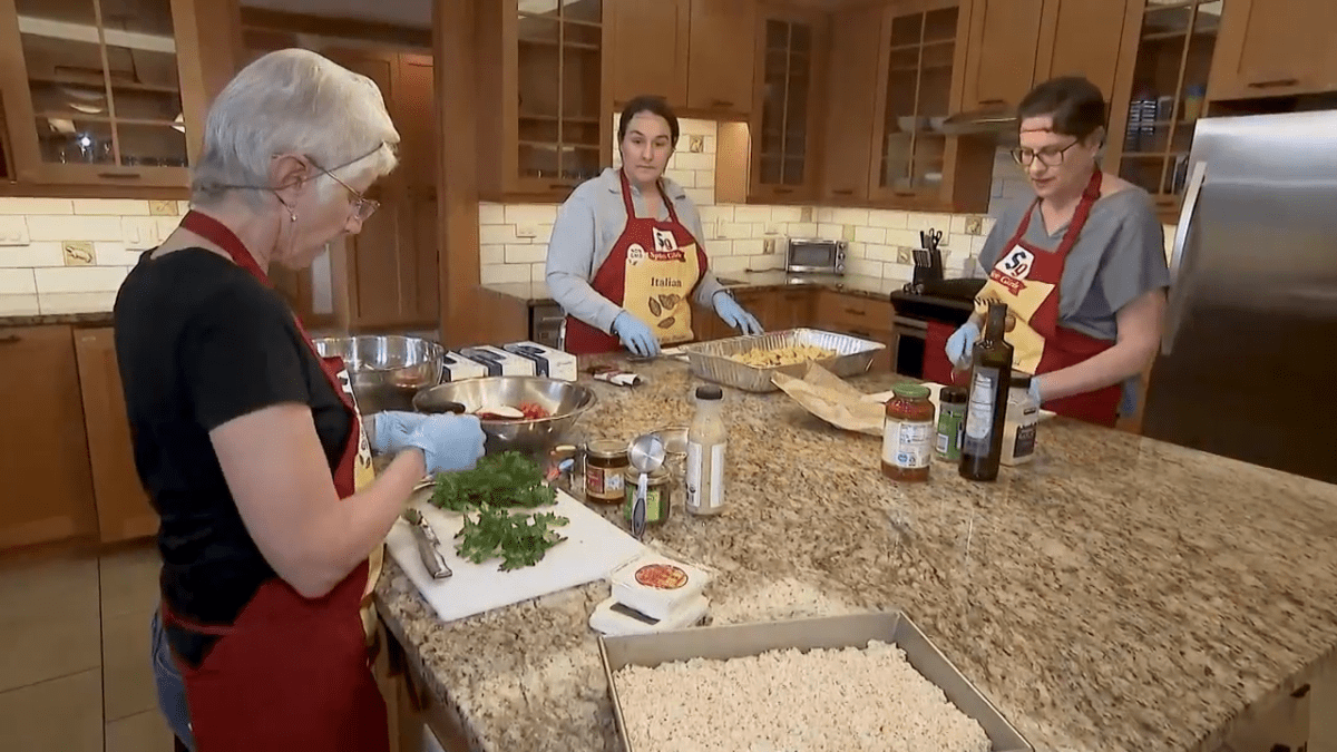 Volunteer group &lsquo;the Spice Girls cooks meals for families at Ronald McDonald House