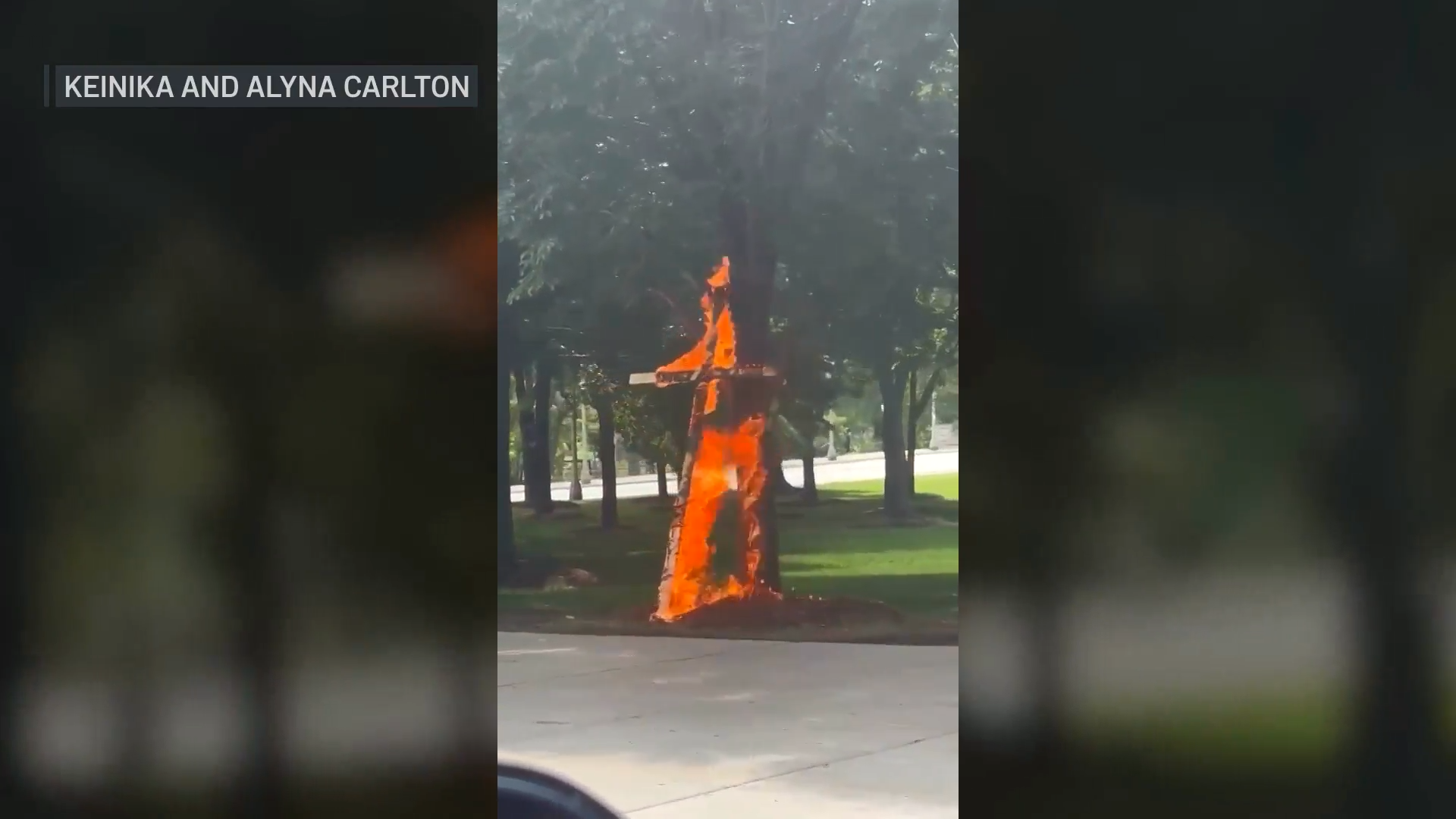Person of interest in Grant Park cross burning incident in custody, police say