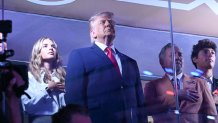 U.S. President Donald Trump attends Game Three of the NBA Finals.