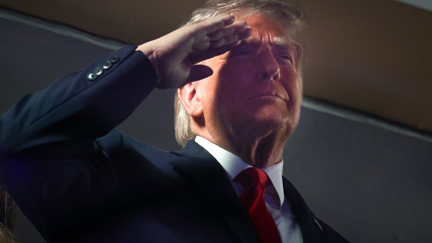 President Trump Watches Knicks-Spurs Game At Madison Square Garden