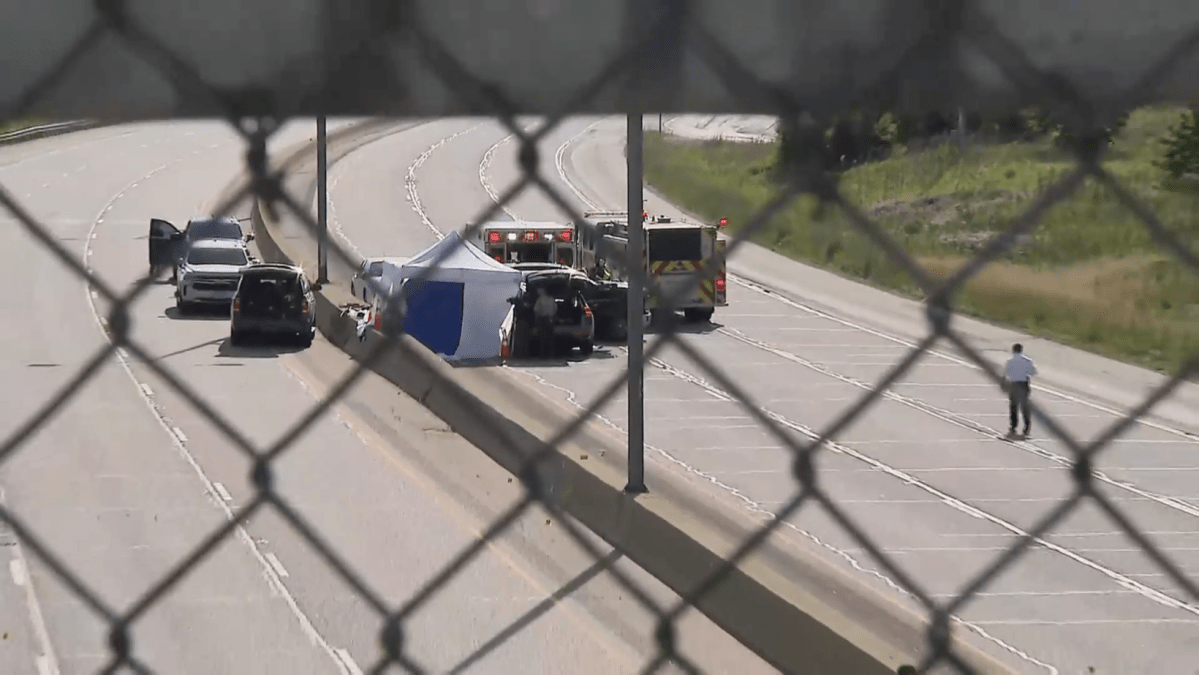 DEA investigating Eisenhower Expressway incident, with white tent around SUV