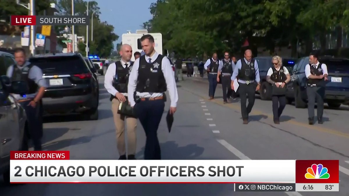 Massive emergency response after 2 Chicago police officers shot in South Shore