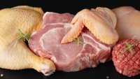 Different types of raw meat.