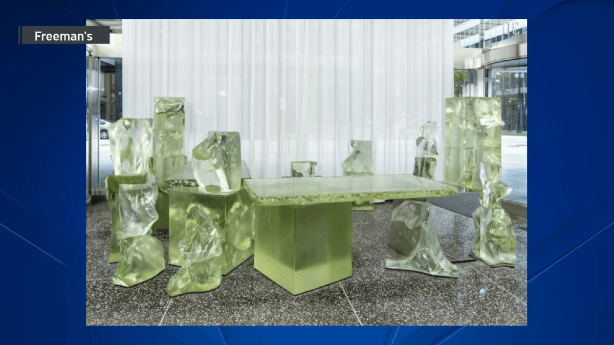 7-ton glass desk designed by Frank Gehry heads to auction – NBC Chicago