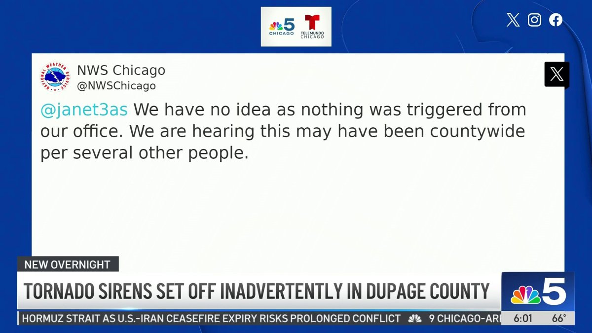 DuPage County tornado sirens go off ‘accidentally"