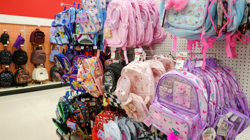 WASHINGTON, DC – AUGUST 4: Backpacks and book bags for sale are displayed in a Target store on August 4, 2026 in Washington, DC.  (Photo by Kevin Carter/Getty Images)