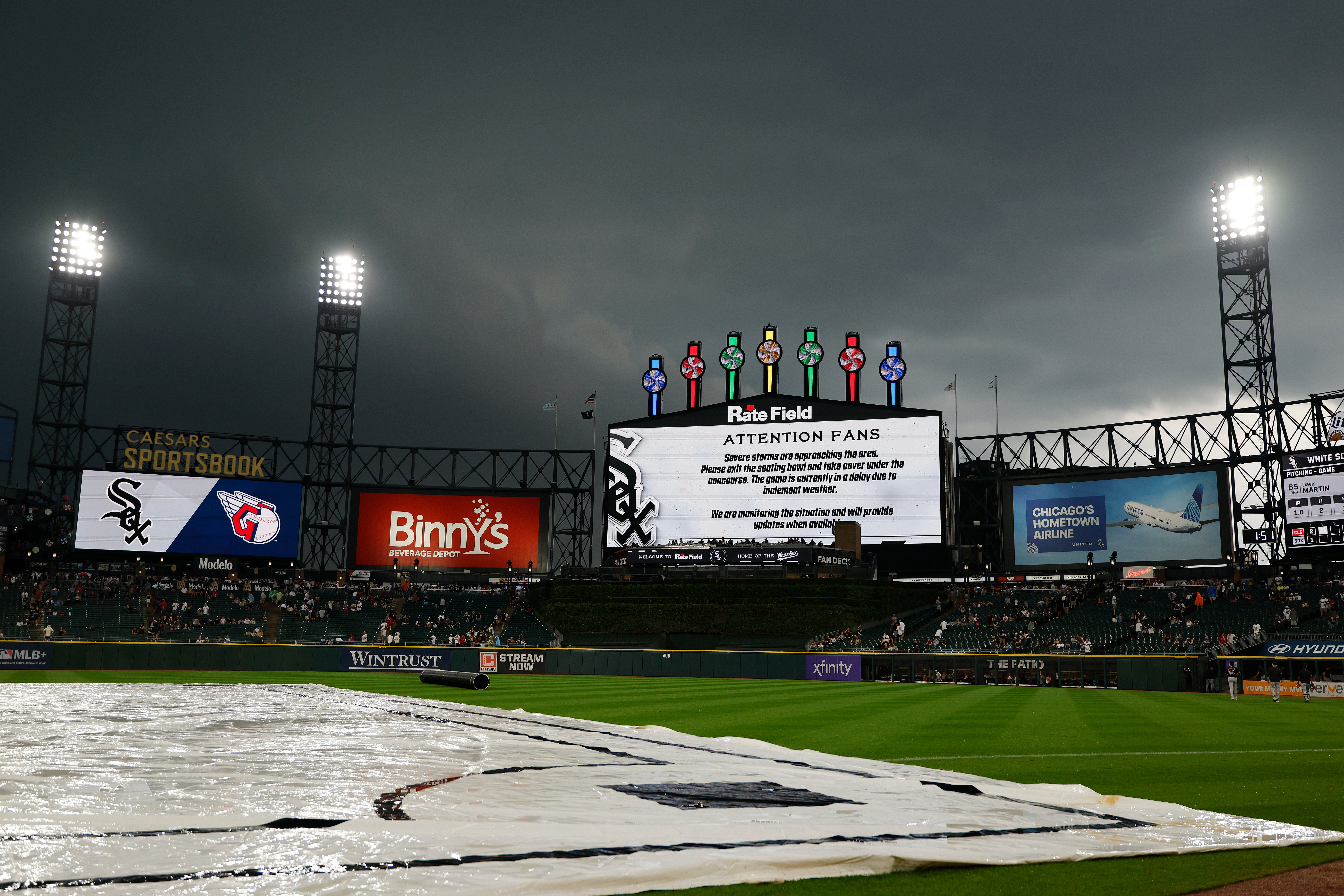 White Sox game delayed by severe weather Sunday
