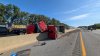 Semi truck on Indiana Toll Road crashes into median, splits in two with roads closed