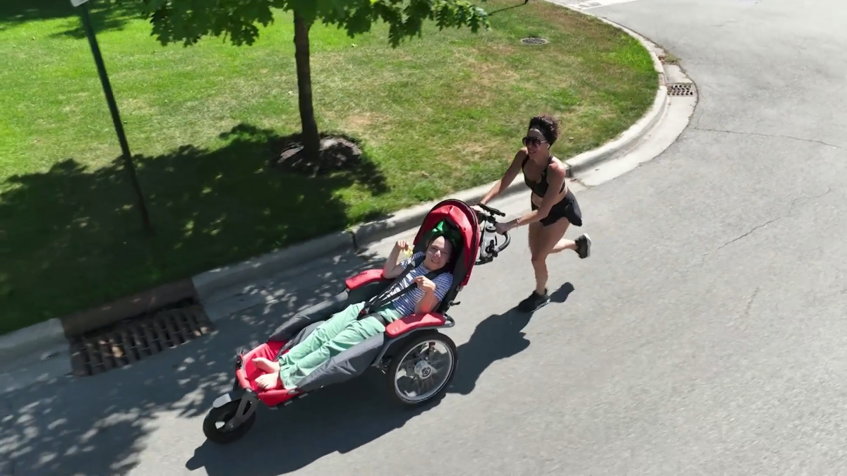 An Evanston mother is training to push her daughter in the Chicago Marathon