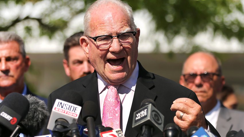 Plymouth, MA – September 4: Defense attorney Kevin Reddington addresses the media after the Lindsay Clancy trial is declared a mistrial at Plymouth Superior Court on September 4, 2026. (Photo by John Tlumacki/The Boston Globe via Getty Images)