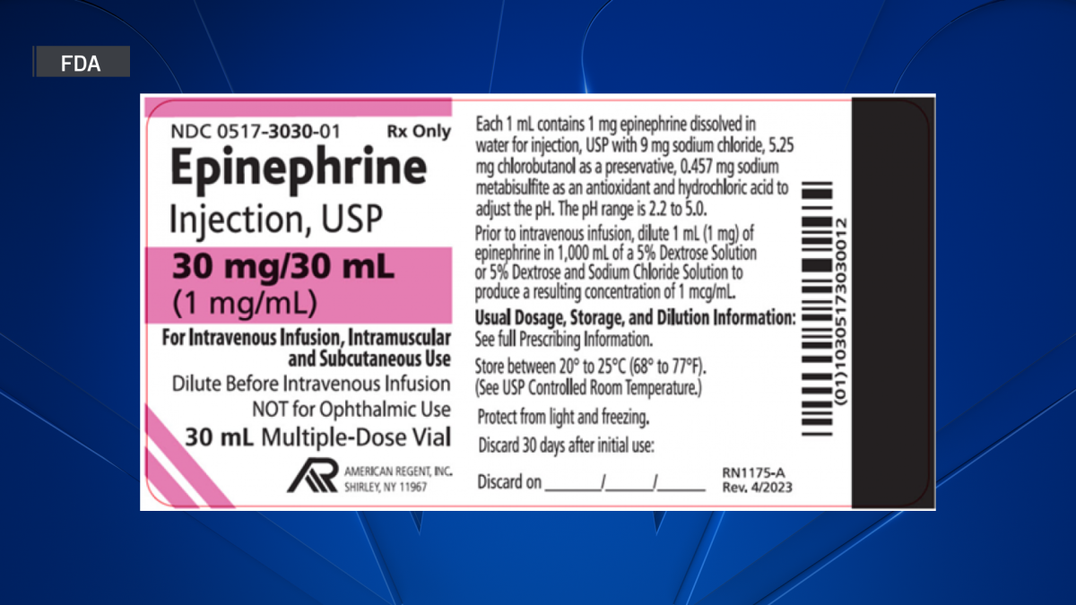 Drugmaker recalls life-saving allergy medication over sterility concerns