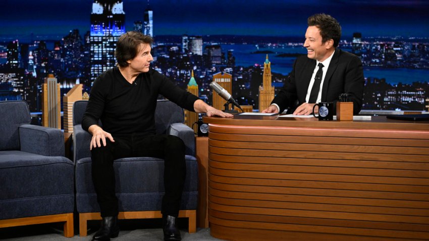 THE TONIGHT SHOW STARRING JIMMY FALLON &mdash; Episode 2342 &mdash; Pictured: (l-r) Actor & film producer Tom Cruise during an interview with host Jimmy Fallon on Thursday, September 17, 2026 &mdash; (Photo by: Todd Owyoung/NBC)
