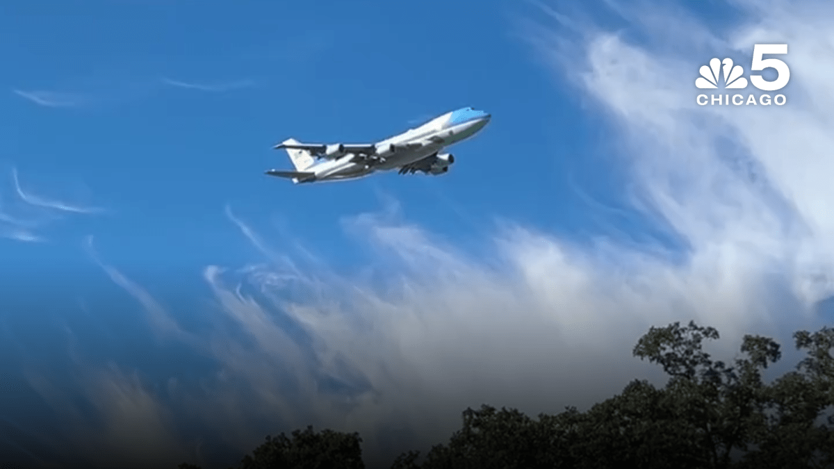 WATCH: Air Force One flies over west suburb carrying Trump to Presidents Cup