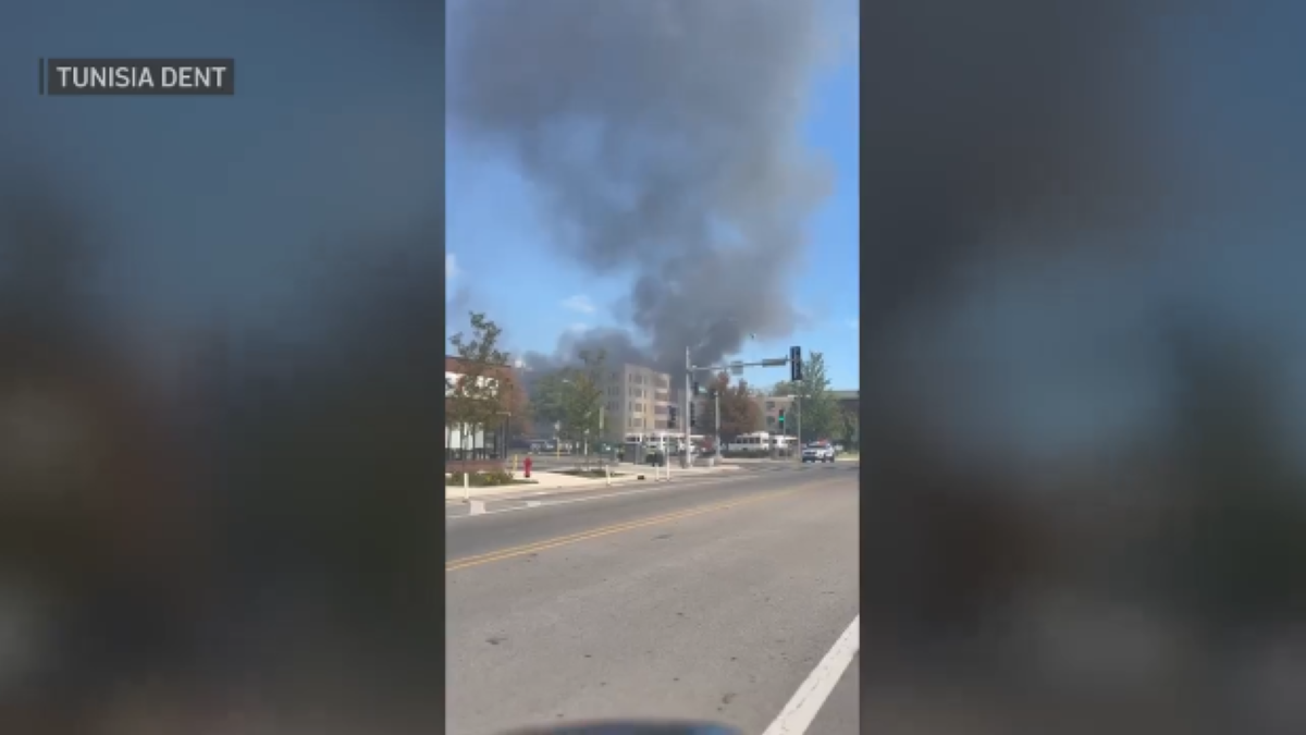 Smoke billows from suburban Fenwick High School parking garage