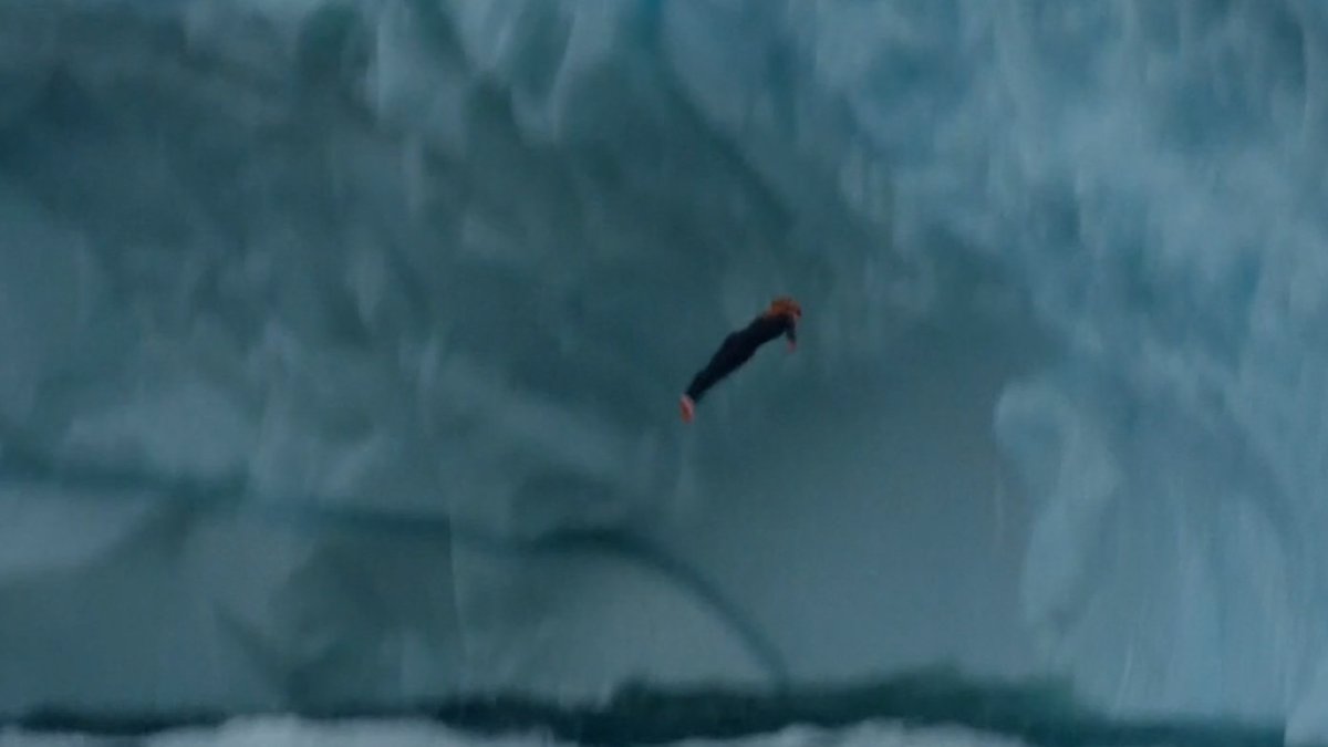 Molly Carlson makes history with 50-foot iceberg dive – NBC Chicago