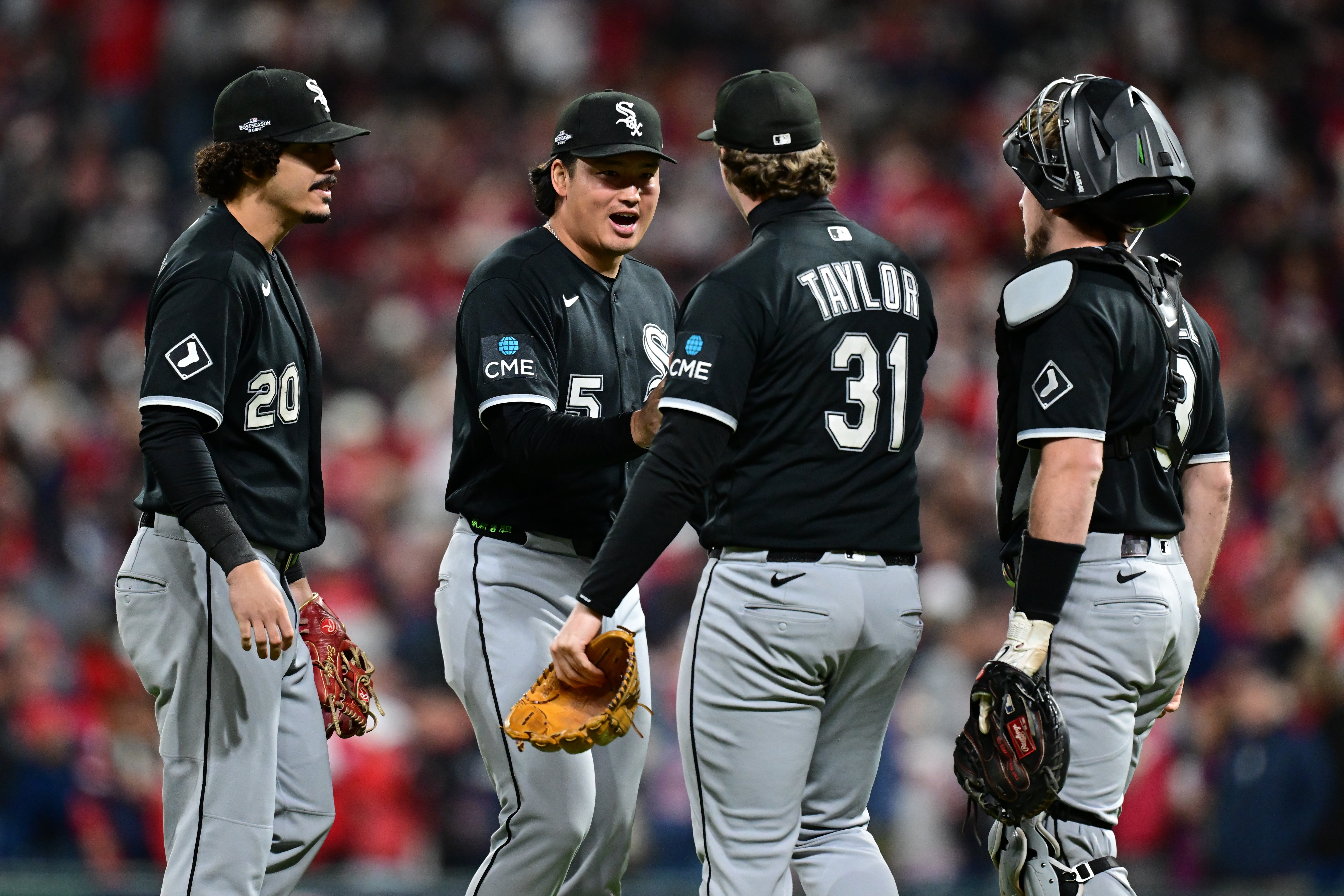 Who threw out the first pitch at the White Sox vs. Guardians ALDS Game 4?