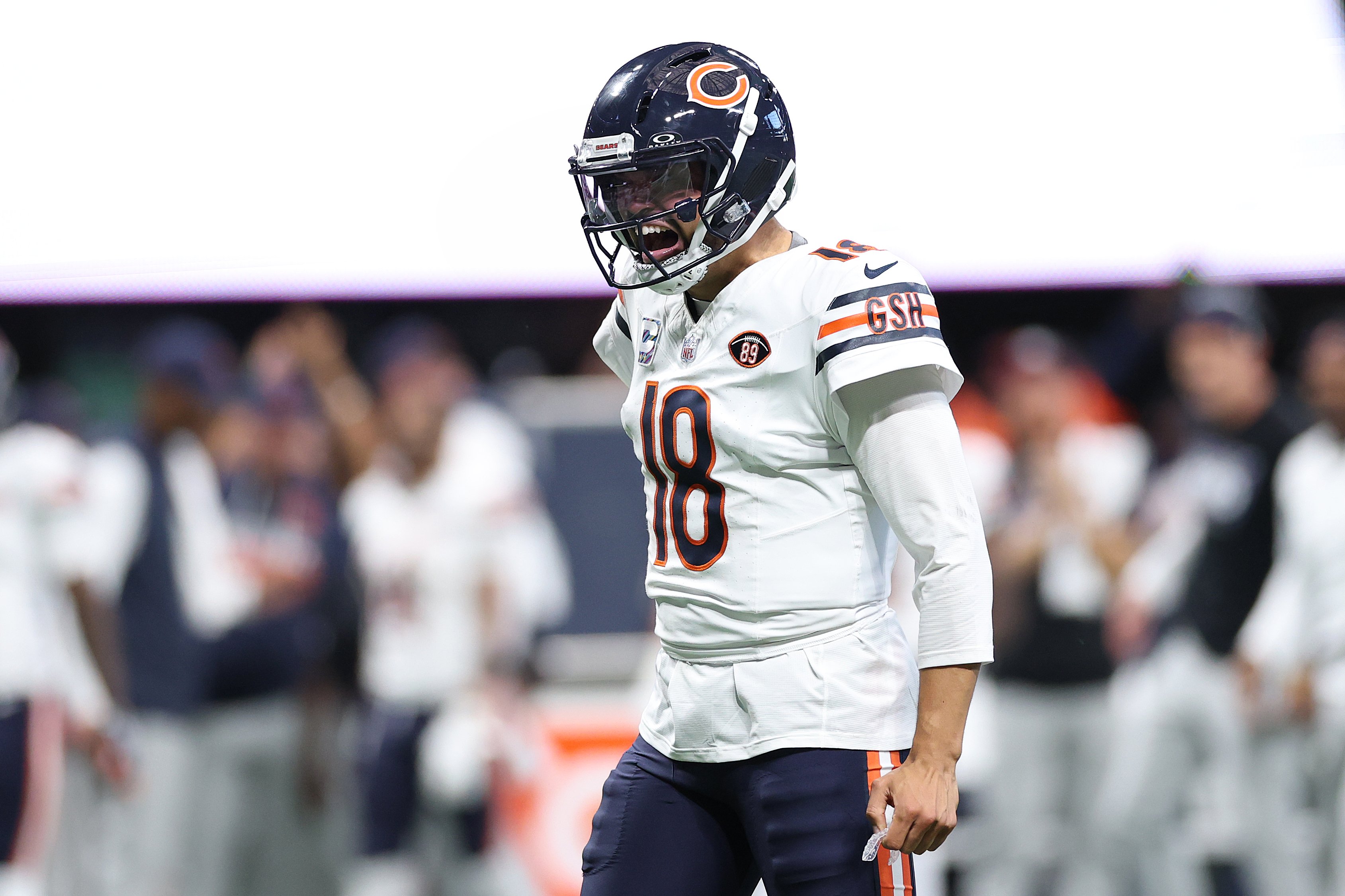 Caleb Williams makes history as he returns to field vs. Falcons