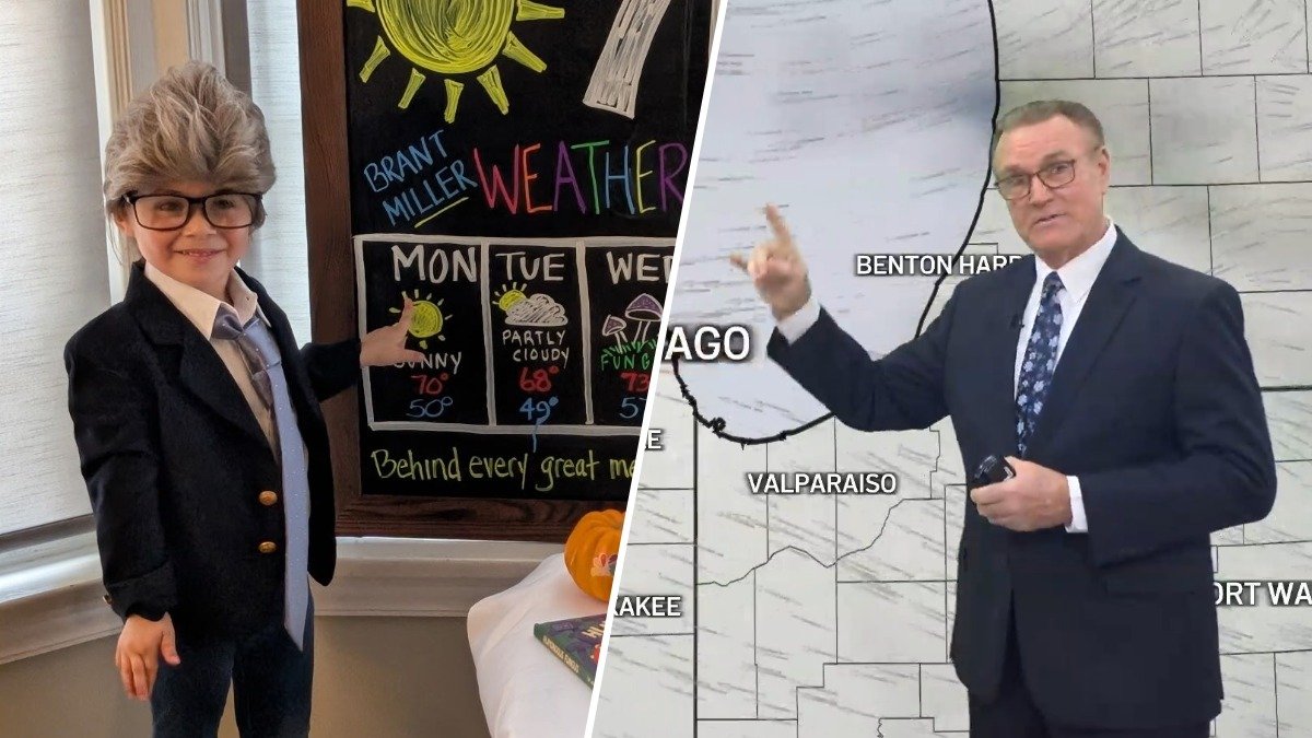 Weather-obsessed 3-year-old girl goes as NBC Chicago meteorologist for Halloween