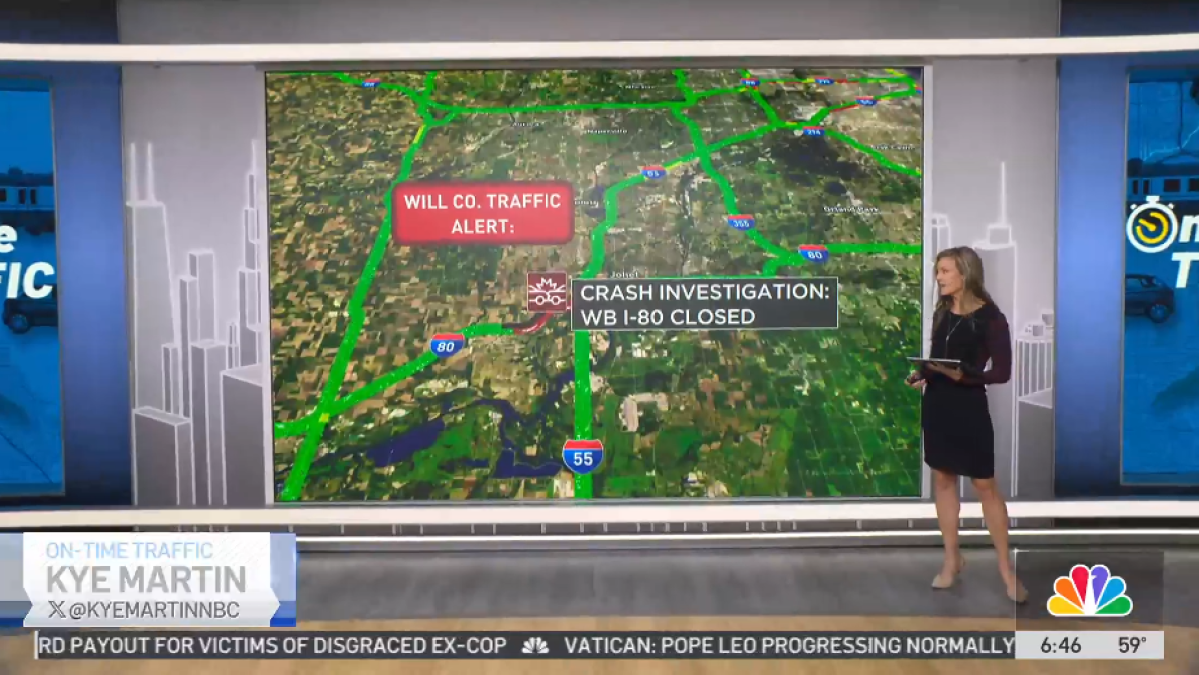 I-80 WB lanes shut down in Joliet due to multi-vehicle crash; backups expected
