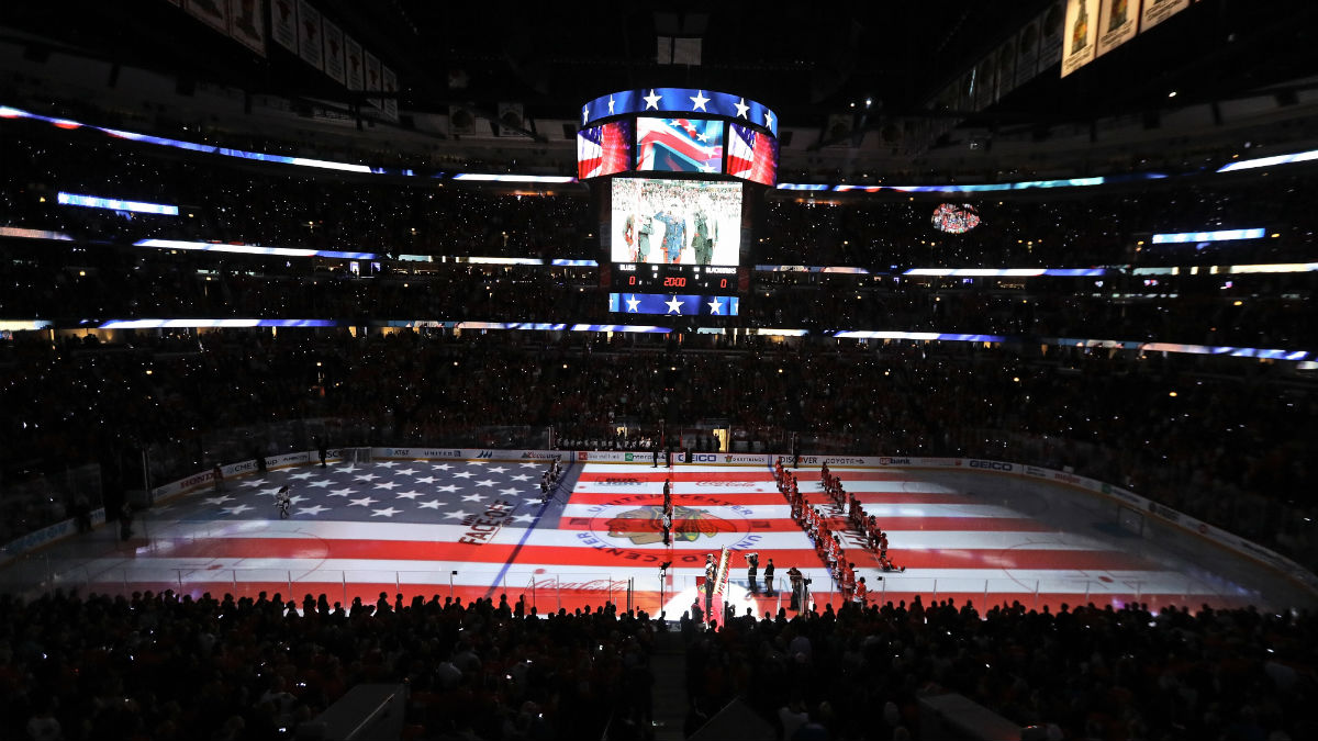 Blackhawks Honor Cmdr. Bauer With Jersey Tribute